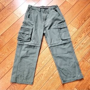 Boy Scouts Womens 8 Convertible Cargo Pant Shorts Khaki Green Stretch Waist